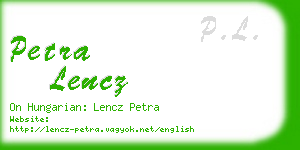 petra lencz business card